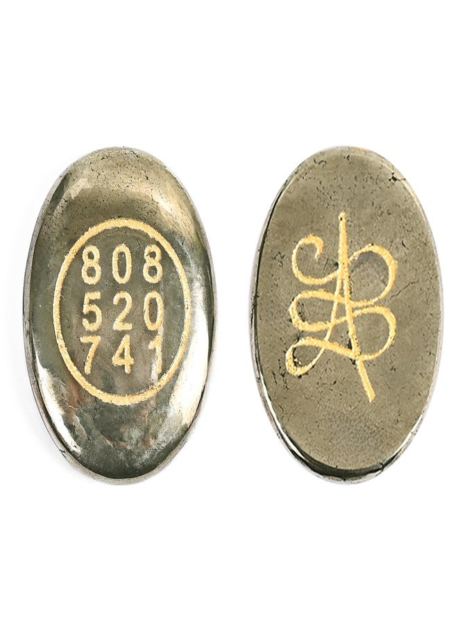 HindCraft Stone Pyrite Zibu Symbol Money Magnet Coin For Financial Growth & Abundance - Good Luck Coin For Fortune, Reiki Healing, And Vastu Home & Office Table Décor - (1 Piece),Fantasy,Golden - Image 1